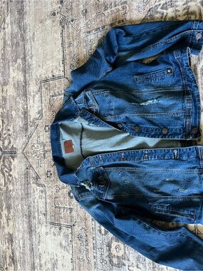 Womens Distressed Blue Denim Jacket - Classic Jean Jacket